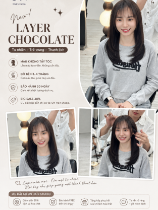 Cắt Layer Kèm Nhuộm Chocolate – Kiểu tóc trẻ trung, tự nhiên và thanh lịch