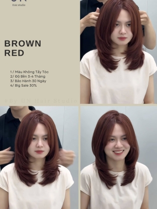 Xu Hướng Tóc Nâu Đỏ Brown Red 2026 kết hợp cắt cup layer 