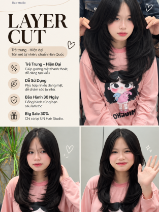 LAYER CUT SIÊU HOT – TỈA TẦNG CHUẨN HÀN, XINH TỪ MỌI GÓC TẠI UN HAIR STUDIO
