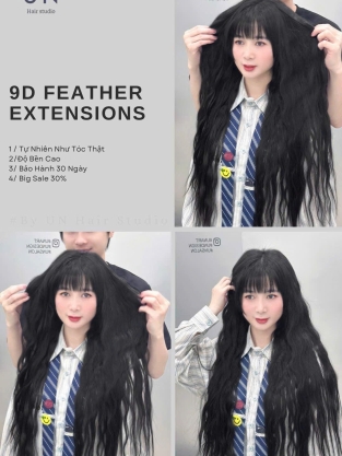 Nối Tóc Lông Vũ 9D Feather Ex Tensions uốn Hippie