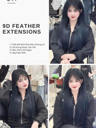 Nối Tóc Lông Vũ 9D Feather Ex Tensions kèm dịch vụ nhuộm tại Un Studio