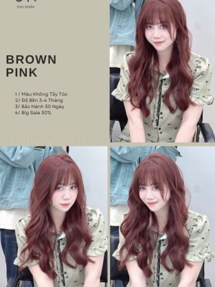 Màu tóc Brown Pink 