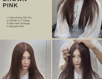 Mẫu tóc Brown Pink siêu hot 2026 tại UN Hair Studio – Xu hướng nhẹ nhàng nhưng vẫn nổi bật