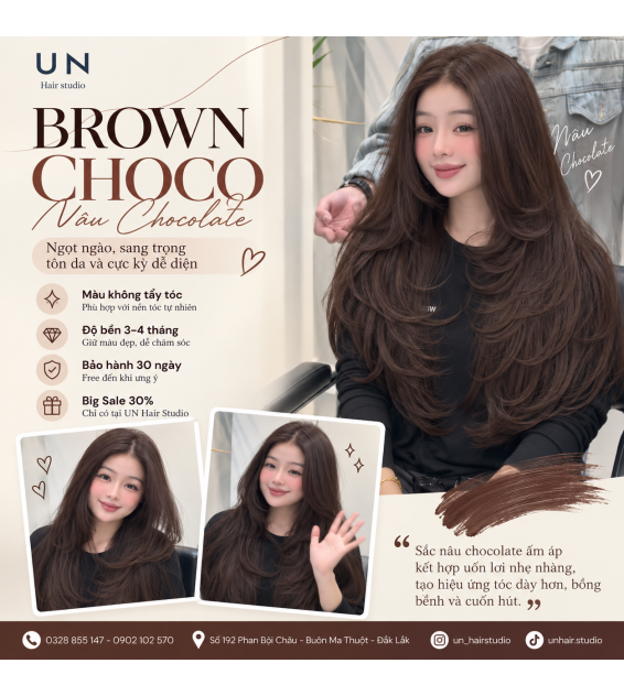 NÂU MOCHA KẾT HỢP UỐN LƠI
