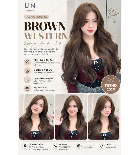 Nâu Tây Là Gì? Màu Tóc Trẻ Trung, Hiện Đại Tại UN Hair Studio