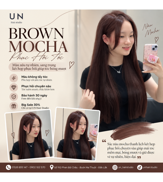 NÂU MOCHA KẾT HỢP PHỤC HỒI TÓC
