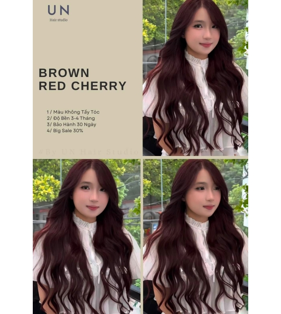 Brown Red Cherry – sắc màu nổi bật trong xu hướng tóc 2026