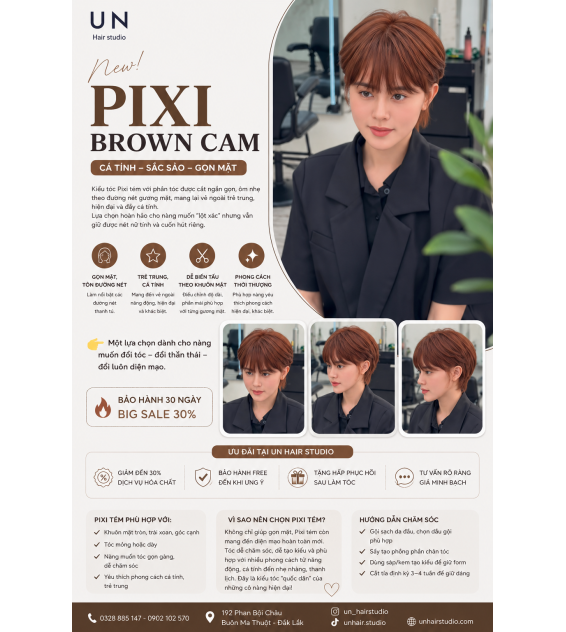UN Hair × Pixi Tém – Cá tính, sắc sảo, gọn mặt và thời thượng