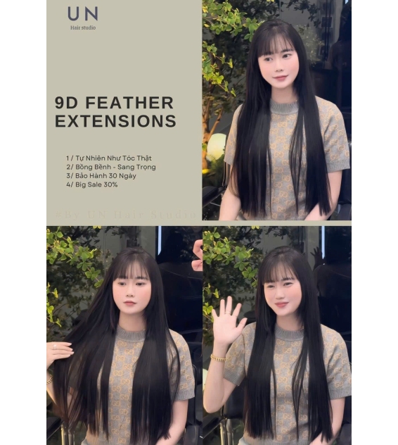 Nối Tóc Lông Vũ 9D Feather Ex Tensions duỗi tóc thẳng