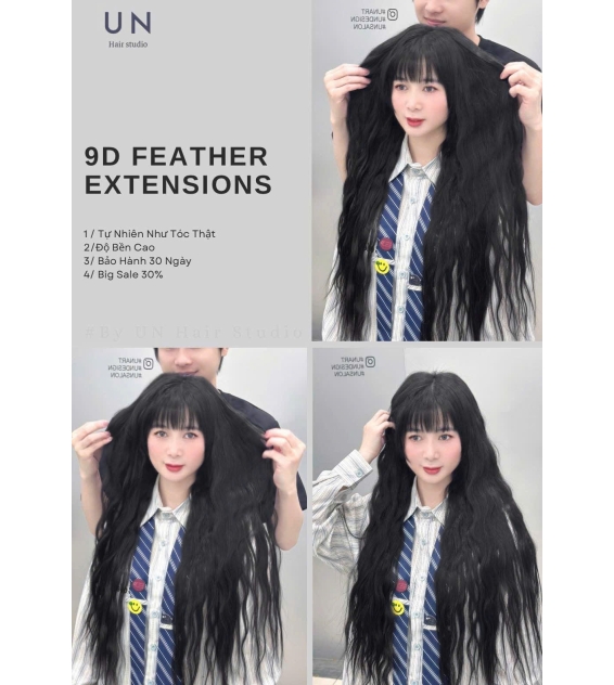 Nối Tóc Lông Vũ 9D Feather Ex Tensions uốn Hippie