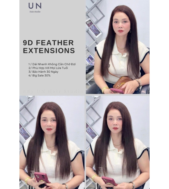 Nối Tóc Lông Vũ 9D Feather Ex Tensions kèm duỗi hơi nước hot